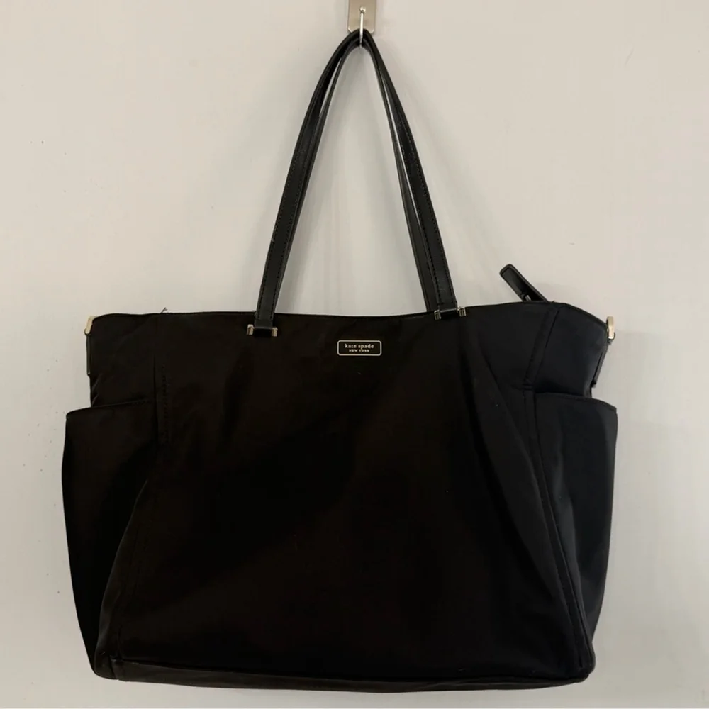 Kate Spade New York Women’s Designer Black Nylon Travel Tote Shoulder Weekender